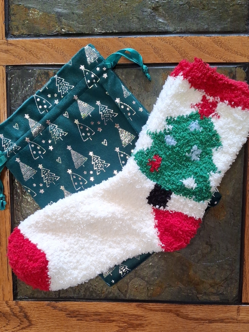 Cozy Fuzzy Christmas Socks With Gift Pouch